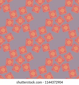 Doodle bisquit cookie or cracker background. Cookie seamless pattern