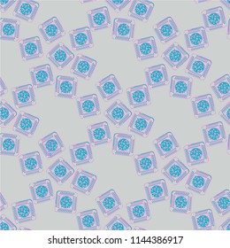 Doodle bisquit cookie or cracker background. Cookie seamless pattern