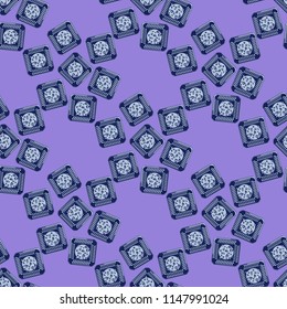 Doodle bisquit cookie or cracker background. Cookie seamless pattern