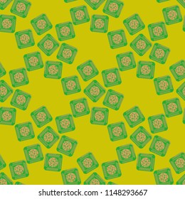 Doodle bisquit cookie or cracker background. Cookie seamless pattern