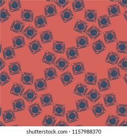 Doodle bisquit cookie or cracker background. Cookie seamless pattern