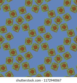 Doodle bisquit cookie or cracker background. Cookie seamless pattern