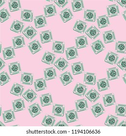 Doodle bisquit cookie or cracker background. Cookie seamless pattern