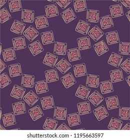 Doodle bisquit cookie or cracker background. Cookie seamless pattern