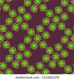 Doodle bisquit cookie or cracker background. Cookie seamless pattern