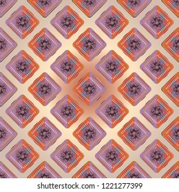 Doodle bisquit cookie or cracker background. Cookie seamless pattern