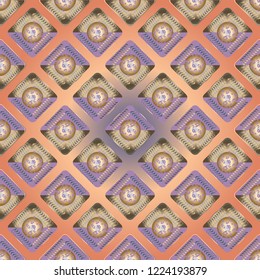 Doodle bisquit cookie or cracker background. Cookie seamless pattern
