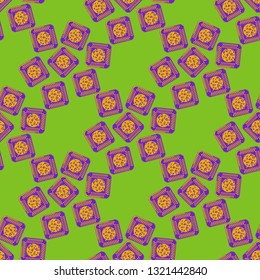 Doodle bisquit cookie or cracker background. Cookie seamless pattern