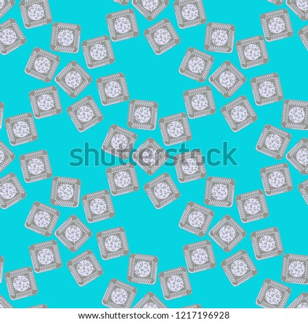Doodle bisquit cookie or cracker background. Cookie seamless pattern