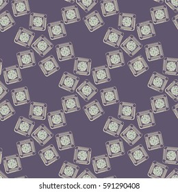 Doodle bisquit or cracker background. Cookie seamless pattern.