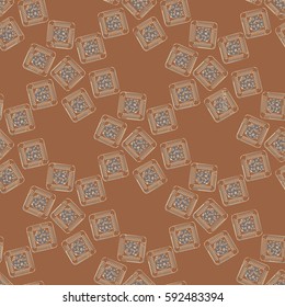 Doodle bisquit or cracker background. Cookie seamless pattern.