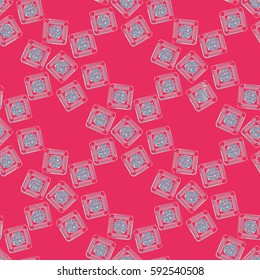 Doodle bisquit or cracker background. Cookie seamless pattern.