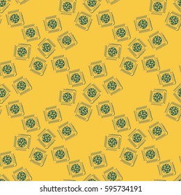 Doodle bisquit or cracker background. Cookie seamless pattern.