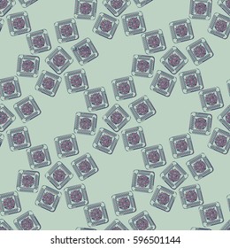 Doodle bisquit or cracker background. Cookie seamless pattern.