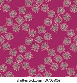 Doodle bisquit or cracker background. Cookie seamless pattern.