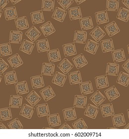 Doodle bisquit or cracker background. Cookie seamless pattern.