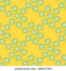 Doodle bisquit or cracker background. Cookie seamless pattern.