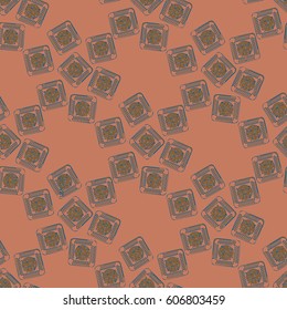 Doodle bisquit or cracker background. Cookie seamless pattern.