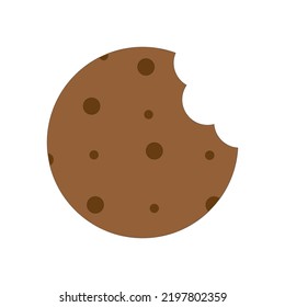 Doodle bitten gingerbread. Sweet food. Vector illustration. Stock image. 