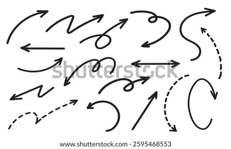 Doodle Black Arrows Bundle design element set