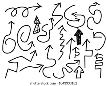 doodle black arrows set
