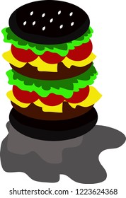 doodle black burger