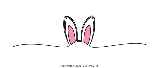 Doodle black Easter bunny ears scribble banner	
