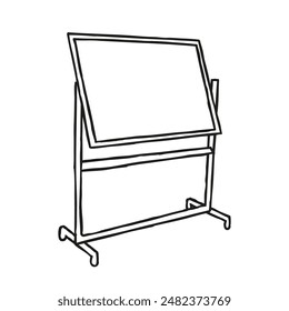 Doodle black school board, simple style symbol hand drawn with thin line