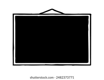 Doodle black school board, simple style symbol hand drawn with thin line