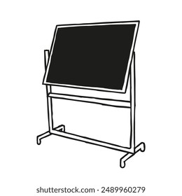 Doodle black school board, simple style symbol hand drawn with thin line