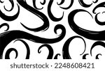 Doodle black tentacles on a white background. Texture of weaving with weaving plant or monster tentacles. Vector stock image.