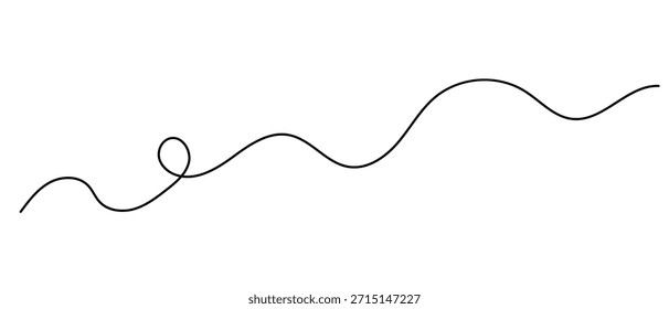 Doodle schwarze wellenförmige Linie, einzelne Vektorgrafik, dekoratives einfaches Designelement