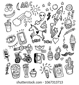 doodle, black and white