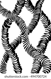Doodle black and white abstract hand-drawn background. Abstract wavy