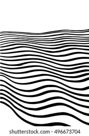 Doodle black and white abstract hand-drawn background. Abstract wavy