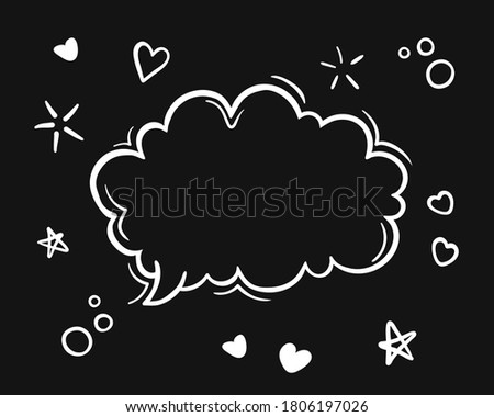doodle black and white hand drawn sketch Speach bubbles. Vector line art illustration
