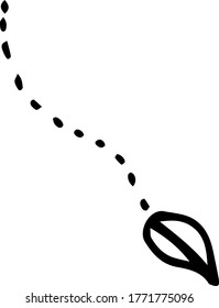 Doodle black and white hand-drawn leaf falling illustration