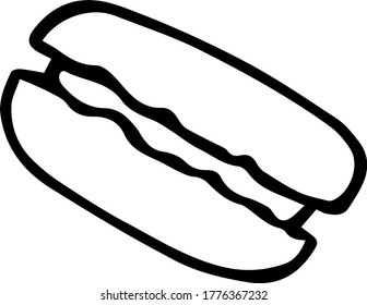 
Doodle black and white hand-drawn macaroons illustration.