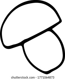 
Doodle black and white hand-drawn mushroom illustration