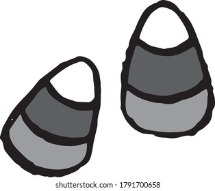 doodle black and white illustration candy corn