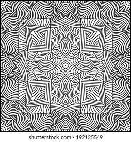 Doodle black and white pattern background 