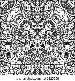 Doodle black and white pattern background 