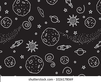 Doodle Black White Space Background Vector Stock Vector (Royalty Free)  1026178069 | Shutterstock