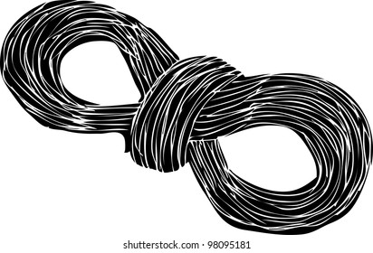doodle of black yarn