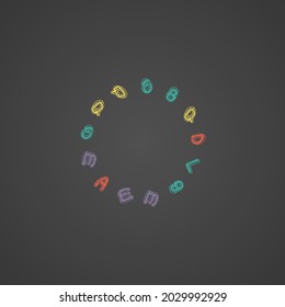 Doodle Blackboard Vector Black Background. Drawn Graphic Backdrop. Decorative Letter School Board Cover. Style Texture.