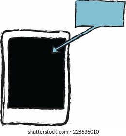 marco fotográfico en blanco y burbuja de habla
