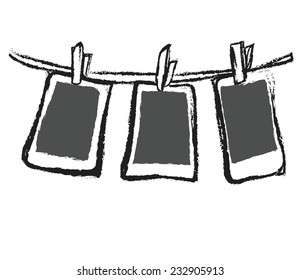 doodle blank photo, vector