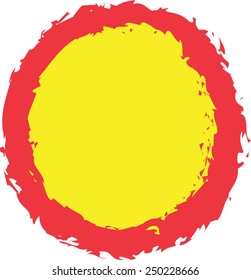 doodle blank traffic sign, yellow red sign