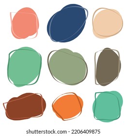 Doodle Blob shapes vector set. Organic abstract simple fluid splodge elemets. Abstract colorful trendy vector illustration. isolated on white background