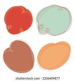 Doodle Blob shapes vector set. Organic abstract simple fluid splodge elemets. Abstract colorful trendy vector illustration. isolated on white background